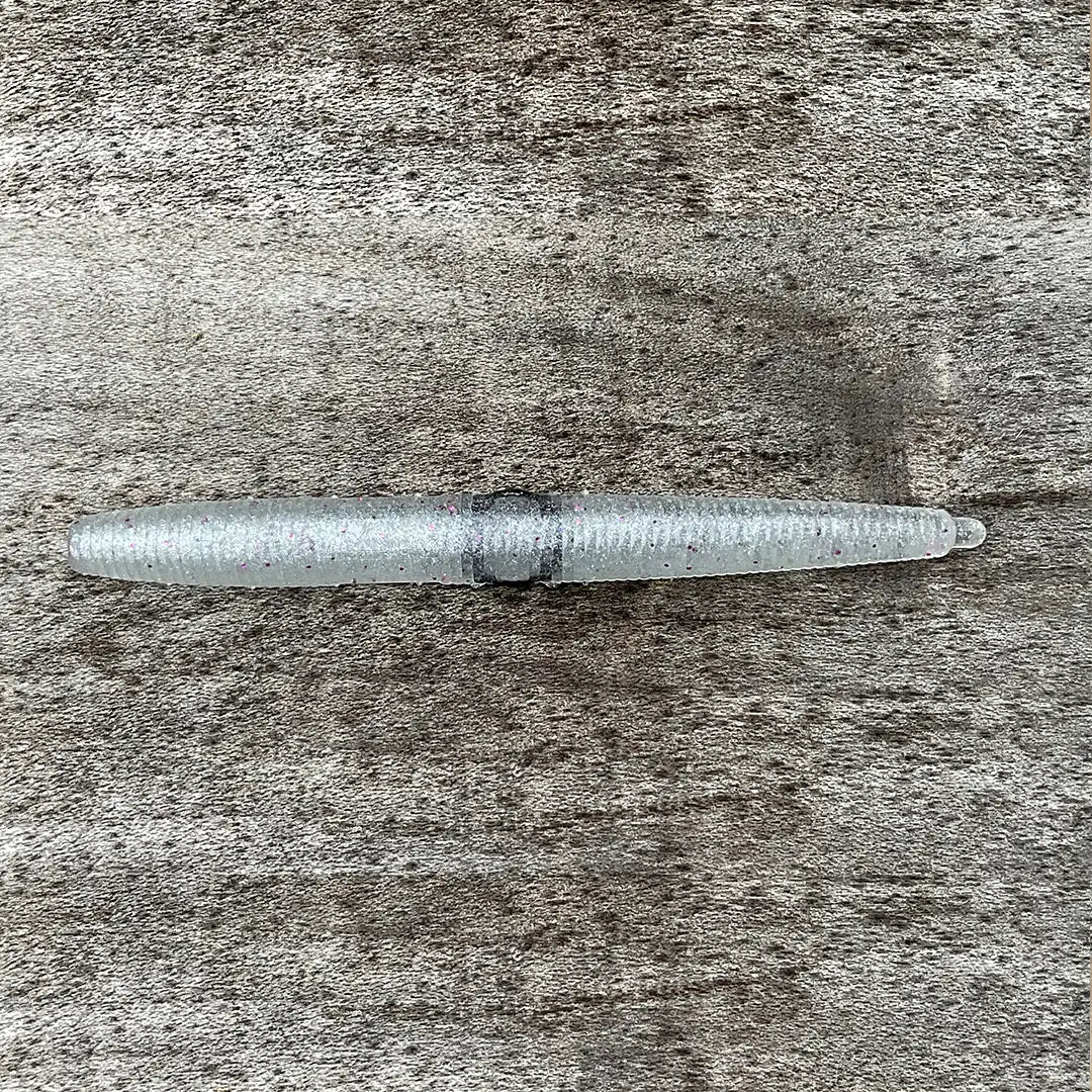 5" Cenko Worm O-Ring Center in clear color, designed for balance and quick rigging with pre-centered O-ring.