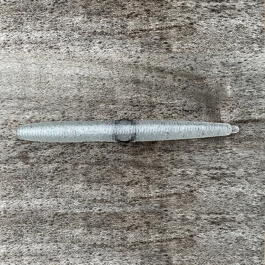 5" Cenko Worm O-Ring Center in clear color, designed for balance and quick rigging with pre-centered O-ring.